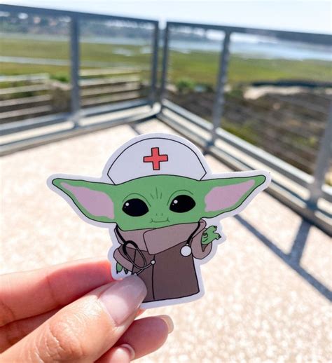 Baby Yoda Nurse Yoda Sticker Etsy