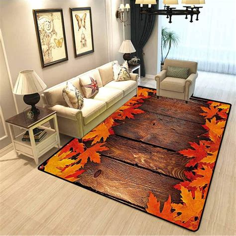 Fall Super Soft Kindergarten Rug Dry Leaves Poured Onto