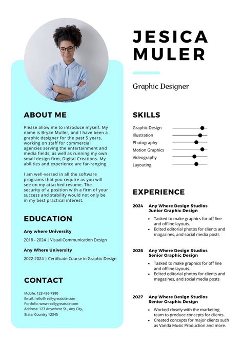 Best Web And Graphic Designer Resume Cv Templates Examples For