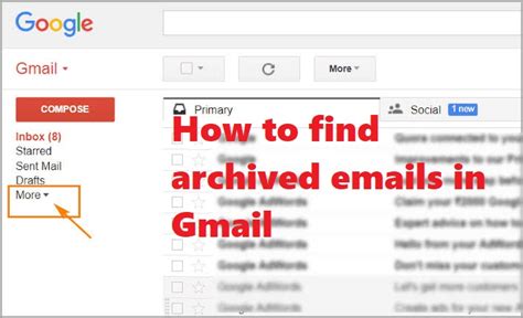 How To Find Archived Emails In Gmail Account Email How