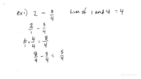 How To Add Or Subtract Whole Numbers And Fractions Algebra