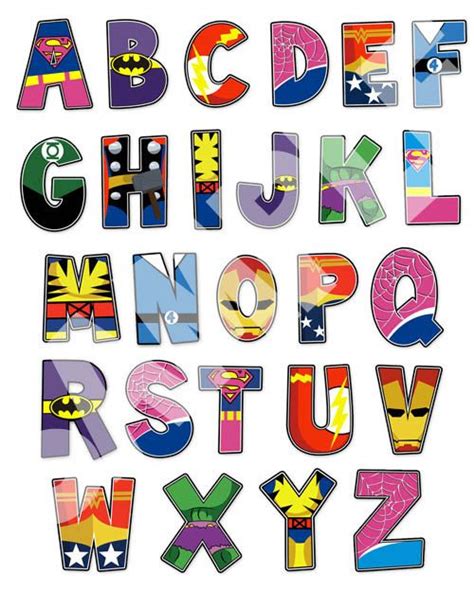 Super Fun Superhero Abc Poster The Print Size Is 16x20 You Can Use As