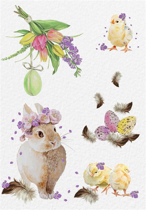 Watercolor Easterwatercolor Easter Clipartwatercolor Easter Etsy