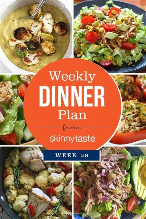 Skinnytaste Dinner Plan Week 58 Meal Planning Menus Dinner Plan