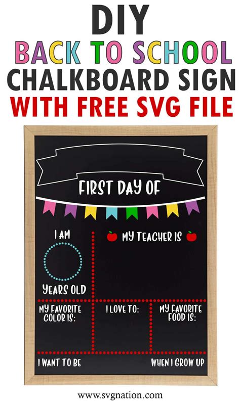 Back To School Chalkboard Sign With Cricut Free Svg File