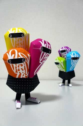 Three By Shin Tanaka Art Toy Vinyl Toys Paper Art
