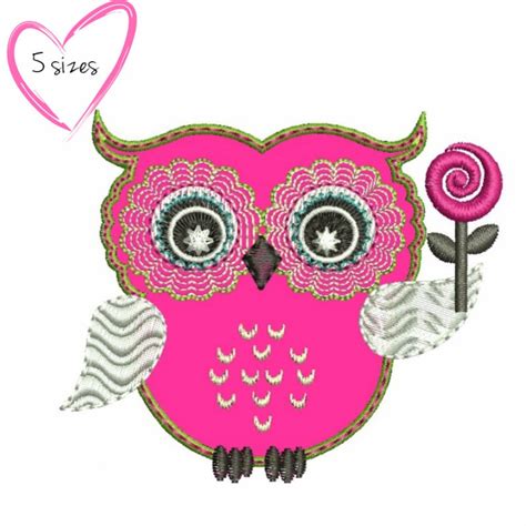 Owl Applique Embroidery Designs Lollipop Machine Design In The Etsy