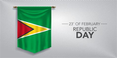 Guyana Republic Day Greeting Card Banner Vector Illustration Stock