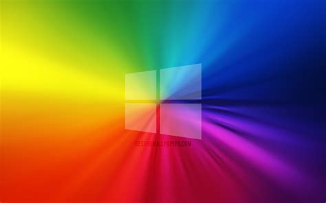 Download Wallpapers Windows 10 Logo Vortex Rainbow