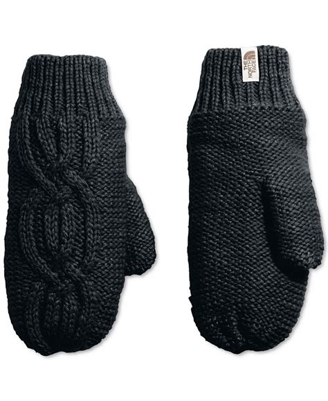 The North Face Womens Fleece Lined Cable Knit Mittens Macys