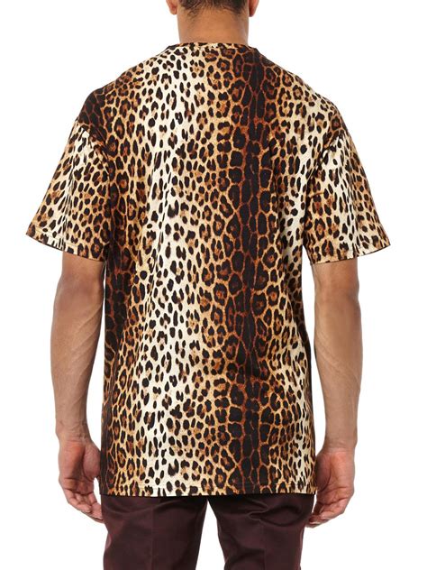Moschino Leopard Print T Shirt In Beige Brown For Men Lyst