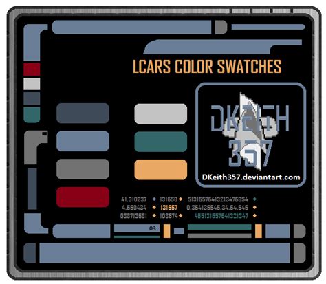 Std Padd Lcars Color Palette By Dkeith357 On Deviantart