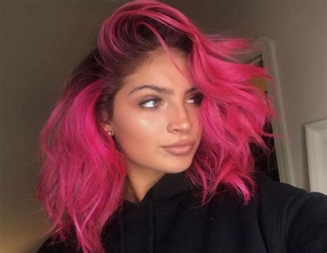 Brown To Hot Pink Hair Color Pink Aesthetic Hair Hair Inspo Color