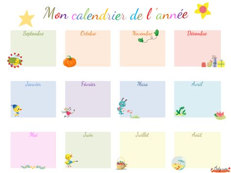 Le Calendrier De Lannée à Télécharger Baby Note