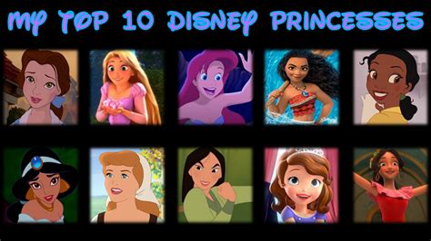 my top 10 disney princesses by midnight3wonder on deviantart