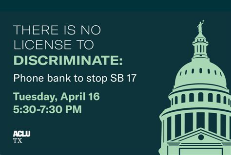 Oppose Sb 17 No License To Discriminate Aclu Of Texas We Defend The Civil Rights And Civil