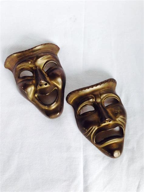 Vintage Brass Theater Masks Comedy Tragedy Wall Hangings Etsy