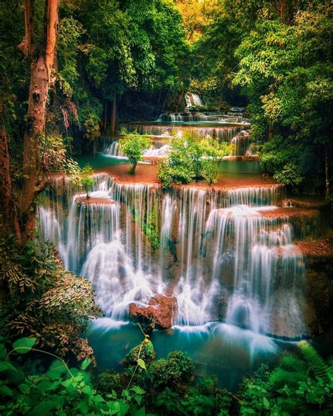 Huay Mae Kamin Waterfall Colorsofday2 Beautiful World Beautiful