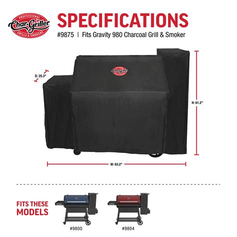 Char Griller® Gravity 980 Charcoal Grill Cover Char Griller