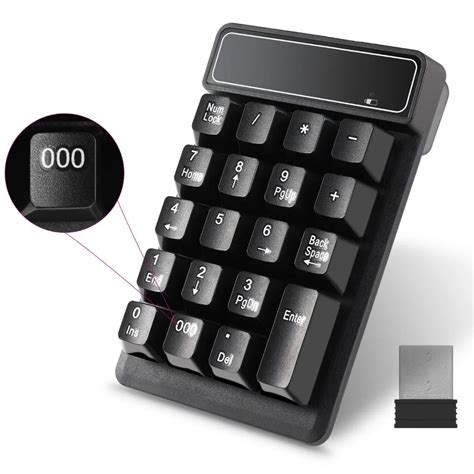 Teclado Numérico Numpad 19 Chaves Sem Fio À Prova D Água Com 24g