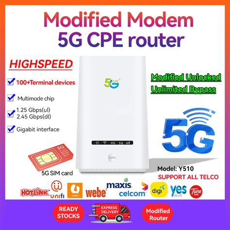 CIMCOM5G CPE MOD WiFi Modification Unlock 5G AC1200 Y510 Modem Router