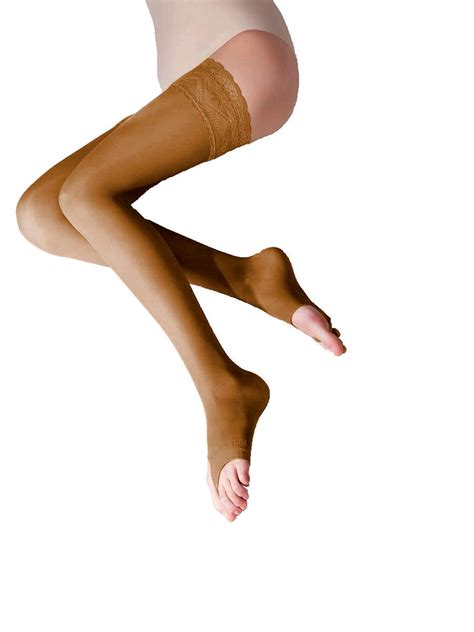 Solidea Marilyn Open Toe Sheer Support Thigh Highs