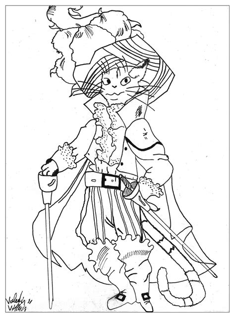 Download and print these fairy tale coloring sheets coloring pages for free. Puss in Boots - Fairy tales Adult Coloring Pages