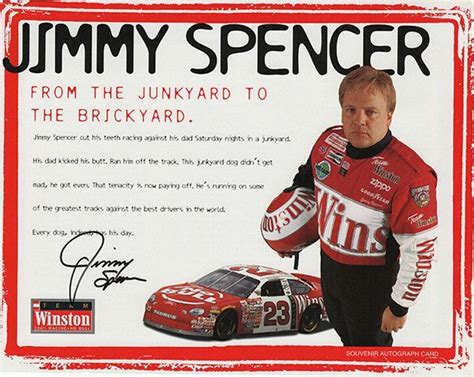 Nascar Driver Tv Commentator Jimmy Spencer Autograph Signed Promo Photo