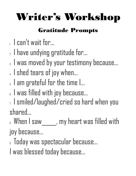 Reading Sage Gratitude Sentence Starters Gratitude Prompts