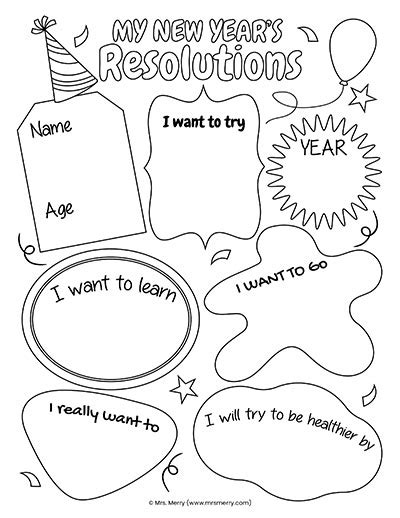 New Year Resolutions For Kids Worksheet 2023 Get New Year 2023 Update