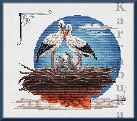 Storks Pdf Cross Stitch Pattern — Wizardi