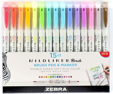 Zebra Pen Mildliner Double Ended Brush Tip Pen And Bullet Tip Marker 15
