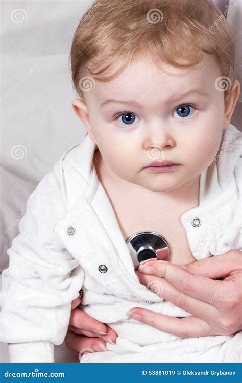 Stethoscope Listening To A Baby Heart Beat Stock Image Image Of Help