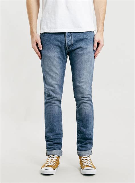 Ltd Skinny Fit Blue Jeans Mens Jeans Clothing Blue Jeans Mens Topman Skinny Fit