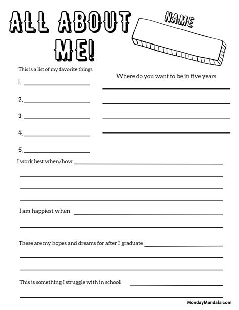 30 All About Me Worksheets Free Pdf Printables