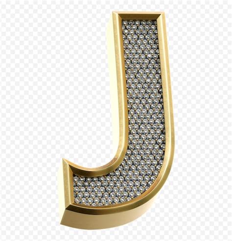 Alfabeto De Oro De Lujo Con Diamantes Letra J Imagen De Render 3d