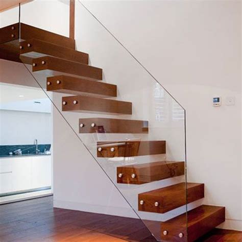Floating Stair Solid Wood Treads Floating Stair Glass Balustrades And
