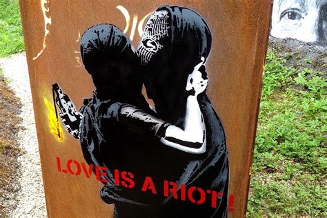 Love Is A Riot Street Art By Go1n Street Art Love Urban Street Art