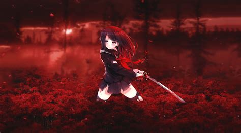 Hintergrundbilder Chinesisch Schwert Anime Mädchen Roter