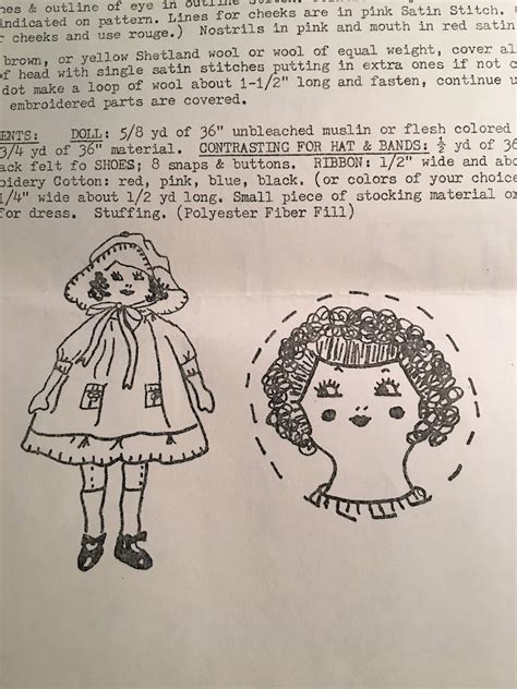 Polly Doll Pattern Vintage Copy Of Old Etsy