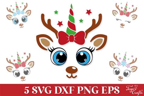 Christmas Reindeer Unicorn Svg Pack