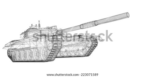 Military Tank Model Body Structure Wire Stock Illustration 223071589