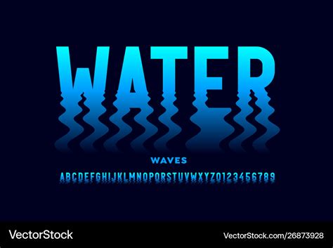 Water Waves Style Font Design Ripple Effect Vector Image