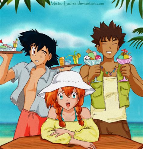 Vacation By Mistic Ladies On Deviantart Pokemon Ash And Misty Ash And Misty Brock Pokemon