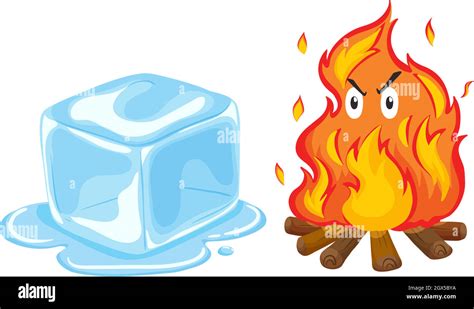 Ice Cube And Fire Stock Vector Image Art Alamy