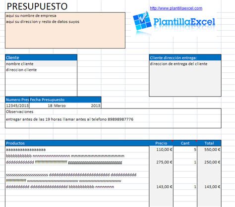 Sample Excel Templates Programa De Presupuestos Gratis En Excel