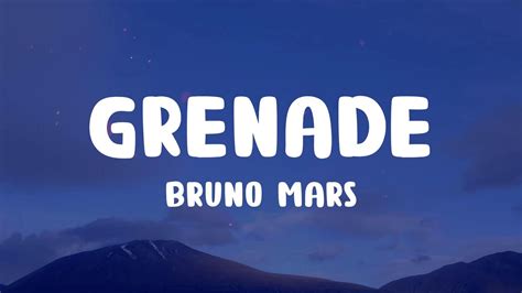 Bruno Mars Grenade Lyrics Youtube