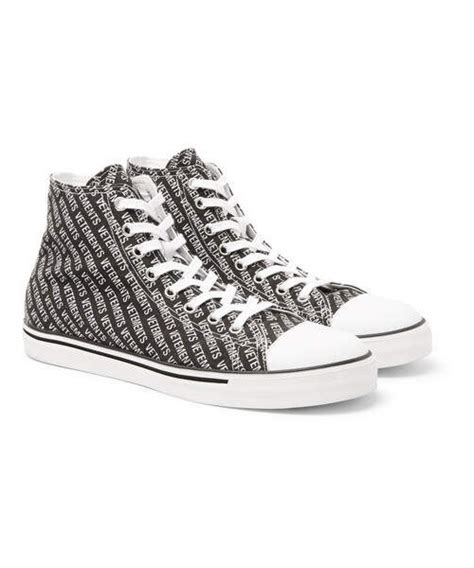 Vetements（ヴェトモン）の Vetements Printed Canvas High Top Sneakers（スニーカー） Wear