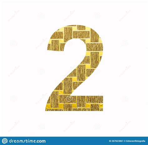 Number 2 Digit Two In Textured Silver Shiny Paper Stock Illustration