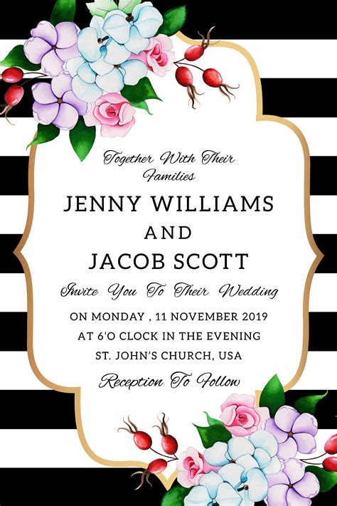 Choose from 3600+ wedding card graphic resources and download in the form of png, eps, ai or psd. Watercolor Floral Wedding Invitation Card - Download Free Vectors, Clipart Graphics & Vector Art